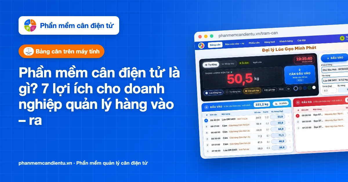 Phần mềm cân điện tử là gì? 7 lợi ích cho doanh nghiệp quản lý hàng vào – ra